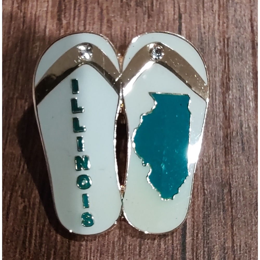 Illinois State Outline Flip Flop Sandals Lapel Pin Enamel Pin Souvenir J252